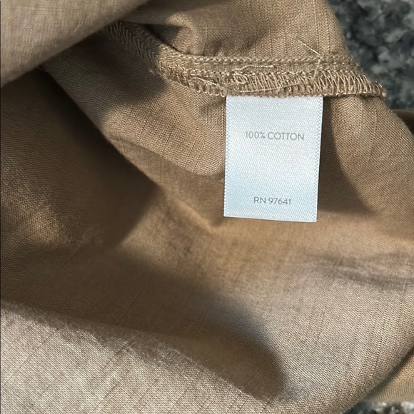 J. Jill Tan Button Down Shirt with Notched Collar - Picture 4 of 6